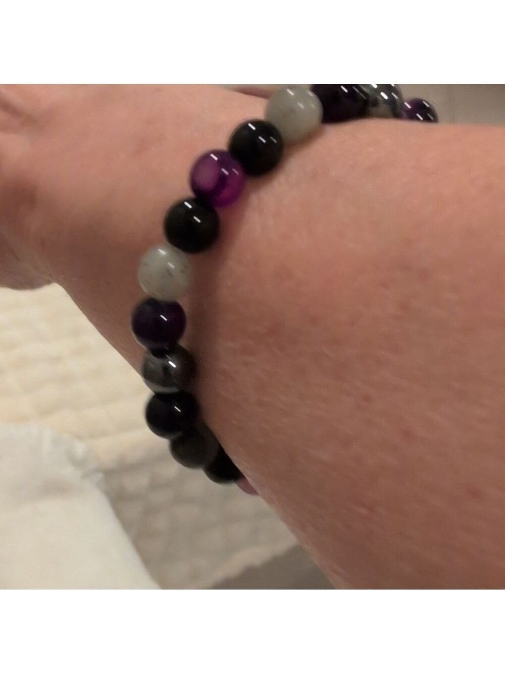 Natural stones bracelet for protection for women or men,about 7.5inches stretch. - Picture 3 of 4